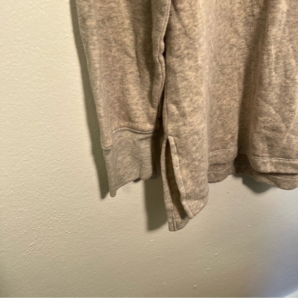 J. Crew Factory Wide Button-Collar Tunic Sweatshirt Oatmeal Heather - Picture 7 of 16